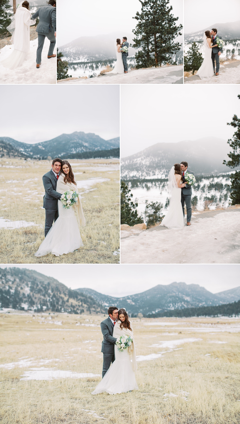 bride and groom elope in rocky mountain national park