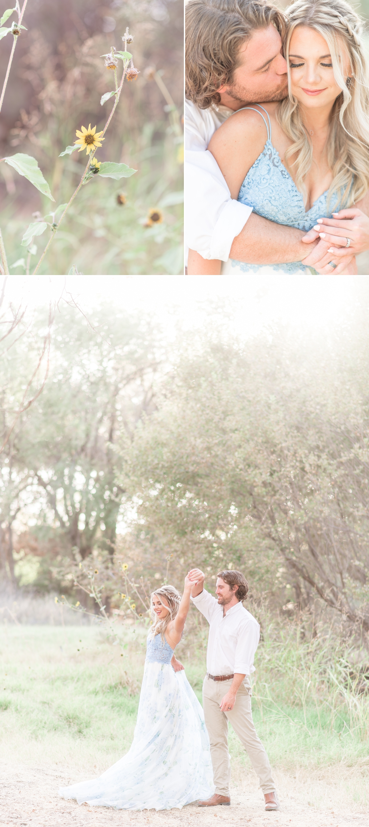 images of the couple embracing in their charleston engagement photos